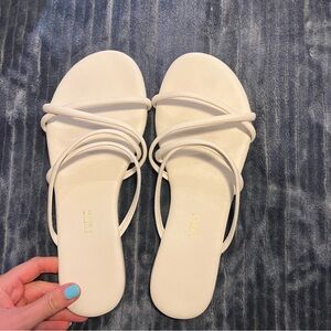 TKEES Sloan Sandal in Cream, Size 10, Excellent Condition